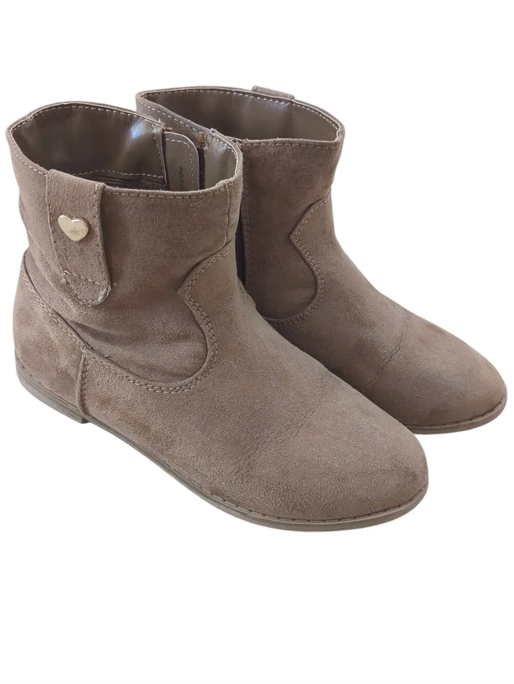 The Children’s Place Girls Taupe Suede Slouch Ankle Booties Size 1